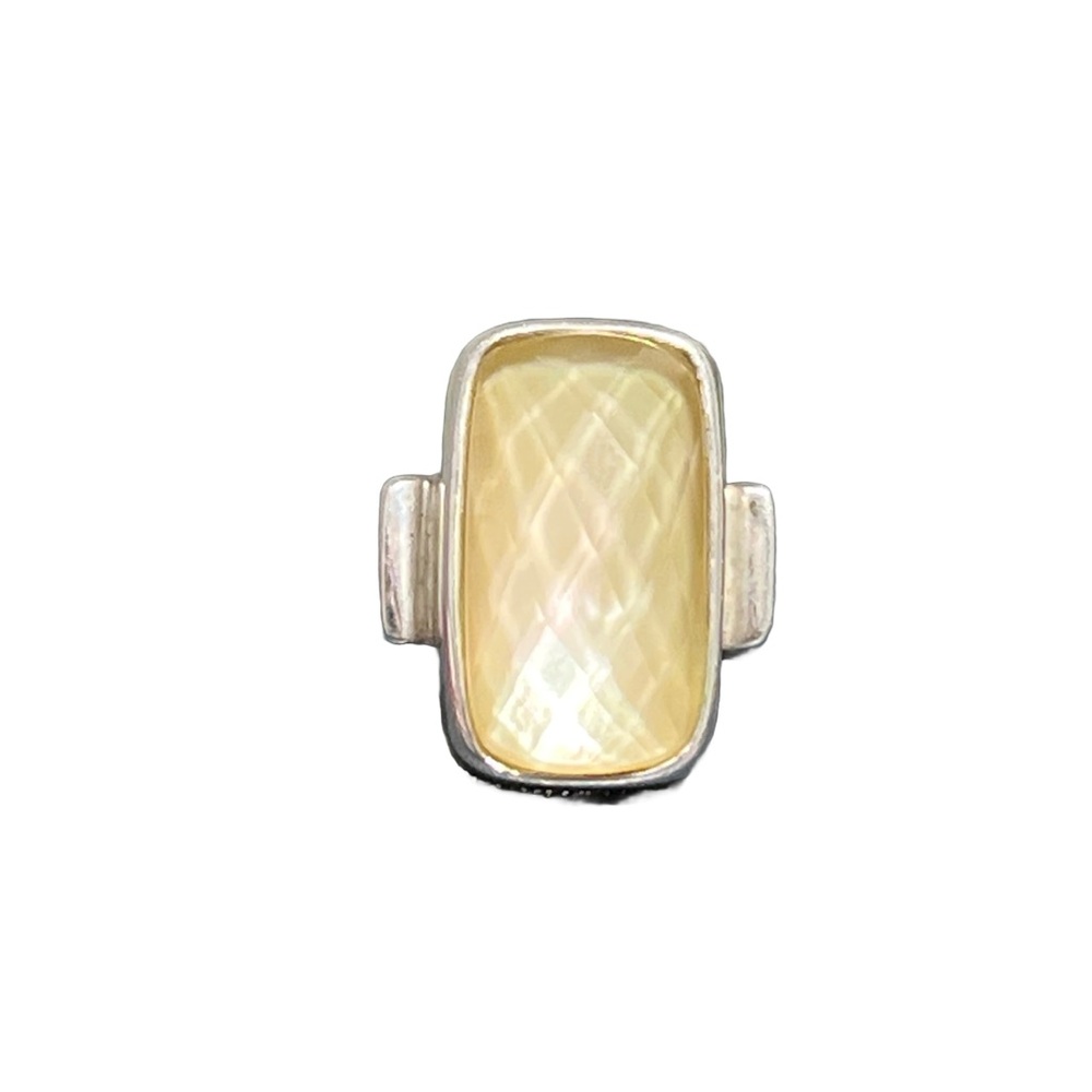 Whitney Kelly Doublet Yellow Mother of Pearl Sterling Silver Ring